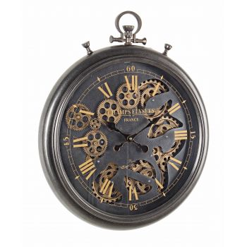 Ceas de perete Engrenage M057 Negru / Auriu, L52,5xl61,5 cm