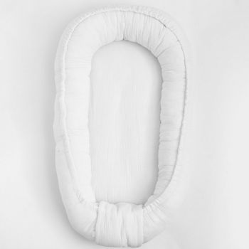 Cosulet bebelus New Baby Baby Nest 80 x 50 cm din muselina white