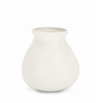 Vaza decorativa din ceramica, Mediterranean A Alb, Ø19xH18,5 cm