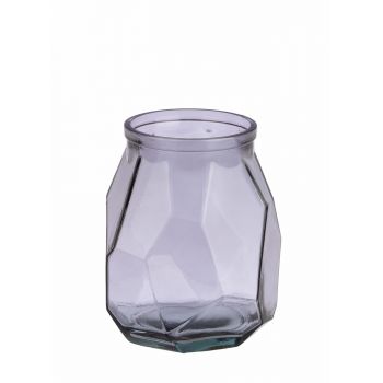 Vaza decorativa din sticla reciclata, Lotso S Gri, Ø17xH19 cm