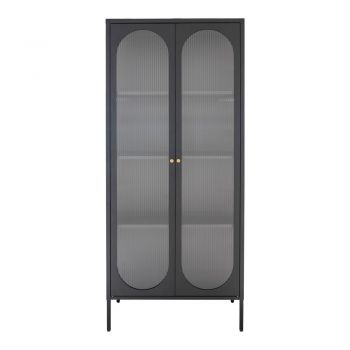 Vitrină neagră din metal 80x180 cm Adelaide – House Nordic