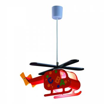 Lustra tip Pendul pentru copii, design Elicopter, 95 cm, Multicolor, AMA
