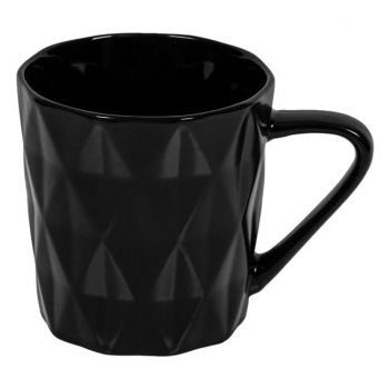 Cana din ceramica,design Romb,negru,350 ml ieftina