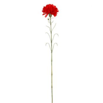 Fir floare garoafa decorativ,plastic,rosu,65 cm