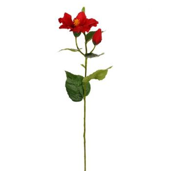Fir floare hisbicus decorativ,plastic,rosu,60 cm