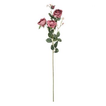 Fir floare trandafir decorativ,plastic,roz-crem,85 cm