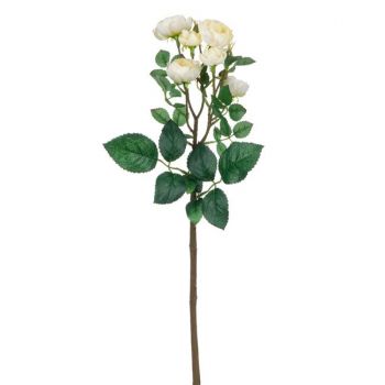 Fir floare trandafir decorativa,plastic,alb,40 cm
