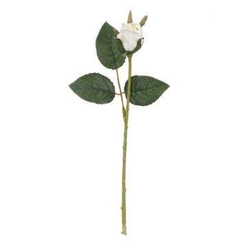 Fir trandafir boboc artificialadecorativ,plastic,alb,25 cm