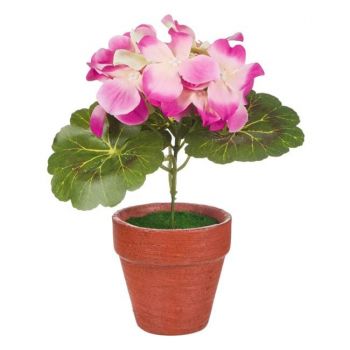 Floare mini hortensie decorativa in ghiveci ceramic,mov,18 cm la reducere