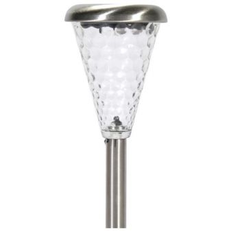 Lampa Led solara cu lumina schimbatoare, Argintiu, Plastic, 27 cm