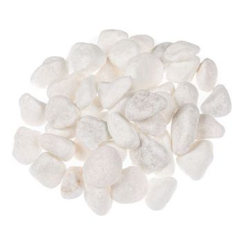 Pietricele decorative pentru sol sau ghiveci,alb,2-4 cm,1 kg