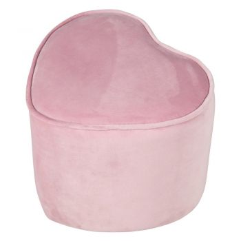 Puf pentru copii roz deschis cu tapițerie din catifea Lil Sofa – Roba