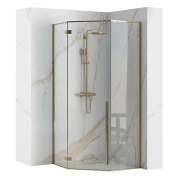 Cabină de duș Rea Diamond 80x80 cm auriu