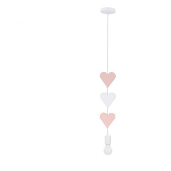 Corp de iluminat pentru copii alb/roz cu abajur din metal Hearts – Candellux Lighting