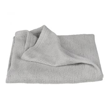 Pătură pentru copii gri deschis din bumbac organic tricotată 80x80 cm Lil Planet – Roba