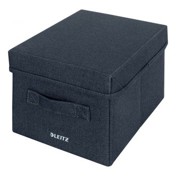 Cutii de depozitare gri-închis 2 buc. din material textil cu capac 19x28.5x16 cm – Leitz