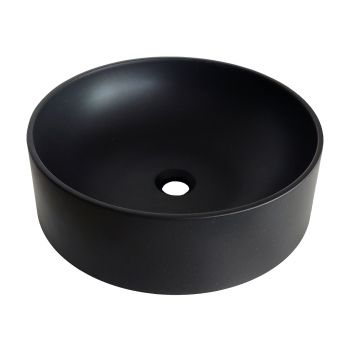 Lavoar rotund SanDonna Circle, compozit granit, negru, 44 x44 x 13.5 cm
