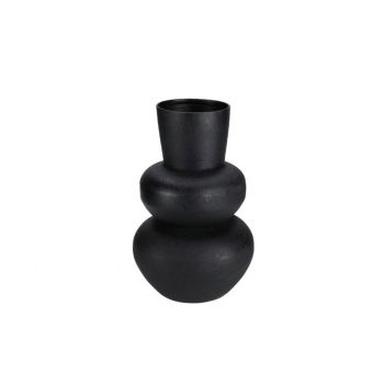 Vaza decorativa Shape v3, 11x11x17 cm, fier, negru ieftina