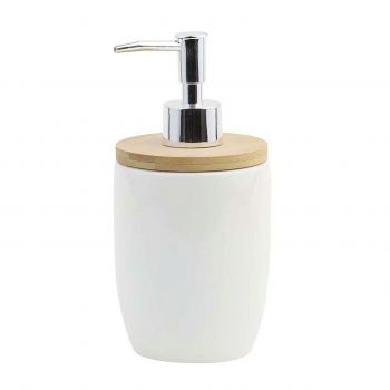 Dozator sapun lichid cu pompa Lavado, Jotta, 8.5x8.5x18 cm, ceramica, alb ieftina