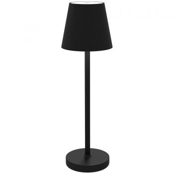 Lampă de masă HOMCOM din acril și metal cu 3 lumini albe 3600mAh, lampă de birou portabilă cu cablu inclus, Ø11,2x36,5 cm, de culoare negru ieftina
