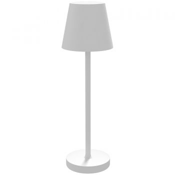Lampă de masă HOMCOM din acril și metal cu 3 lumini albe 3600mAh, lampă portabilă modernă cu cablu inclus, Ø11,2x36,5 cm, de culoare alb ieftina