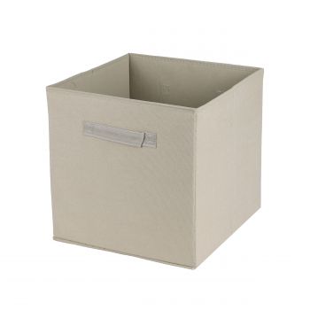 Cutie depozitare pliabila tip cub, textura velur, gri papirus, 31x31 cm, Happymax ieftin