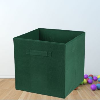 Cutie depozitare pliabila tip cub, textura velur, verde busuioc, 31x31 cm, Happymax ieftin