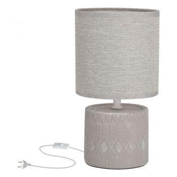Veioză gri cu abajur textil (înălțime 26 cm) Dina – Candellux Lighting