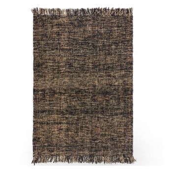Covor din iută Flair Rugs Idris, 160 x 230 cm, negru