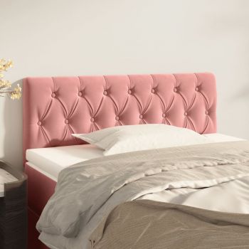vidaXL Tăblie de pat, roz, 100x7x78/88 cm, catifea