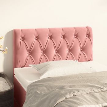 vidaXL Tăblie de pat, roz, 80x7x78/88 cm, catifea