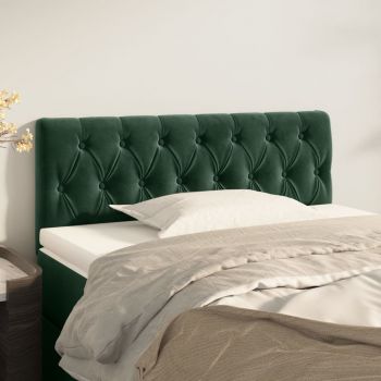 vidaXL Tăblie de pat, verde închis, 100x7x78/88 cm, catifea