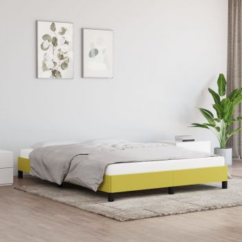 vidaXL Cadru de pat, verde, 140x190 cm, material textil