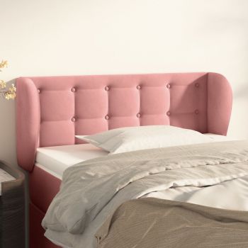 vidaXL Tăblie de pat cu aripioare roz 83x23x78/88 cm catifea