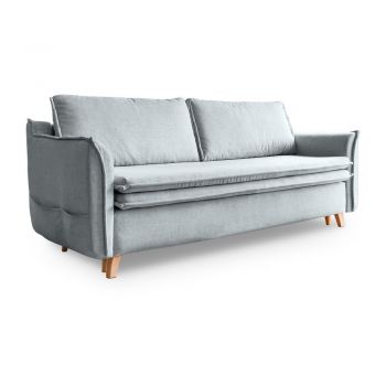 Canapea gri deschis extensibilă 225 cm Charming Charlie – Miuform