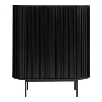 Dulap negru cu aspect de lemn de stejar 125x110 cm Siena – Unique Furniture