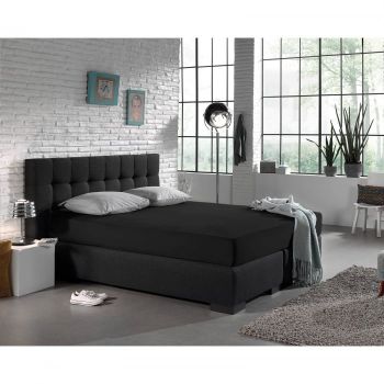 Cearsaf de pat dublu cu elastic Enkel, 140 x 200, negru la reducere