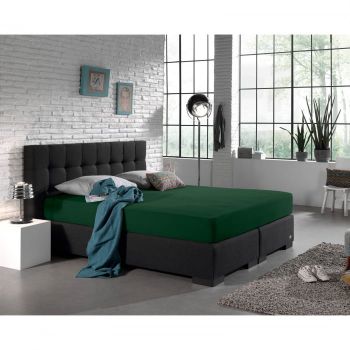 Cearsaf de pat dublu cu elastic Enkel, 190 200 x 200 220, verde la reducere