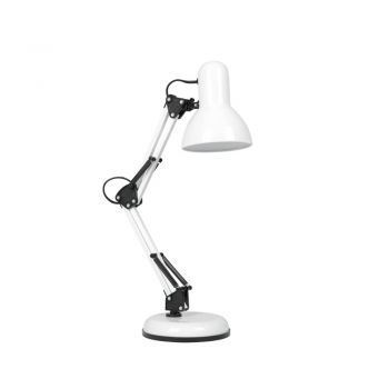 Lampa birou Colinezza, halogen, metal, 1 x E14, alb si negru, 53 x 15.5 cm ieftina