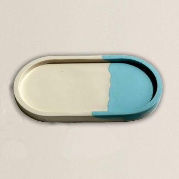 Suport oval Happy pills albastru