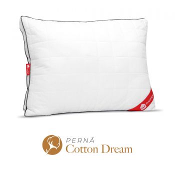 Pernă Cotton Dream cu microfibră, husă bumbac, 50x70 cm