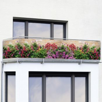 Paravan pentru balcon din plastic 500x85 cm Flowers – Maximex