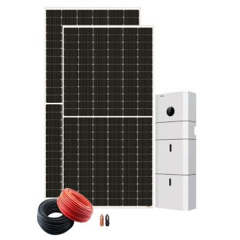 Pachet sistem fotovoltaic monofazat hibrid, 5.0 kW, 9x Panouri monocristaline Yingli 550 Wp, Invertor Kstar Blue-S-5000, Acumulator LFP (LiFePO4) Blue-Pack-5.1, Cablu si Conectori