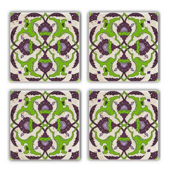 Set suporturi de pahare, Taylor, 366TYR1109, Piatra, 10 x 10 x 1 cm, 4 piese, Multicolor