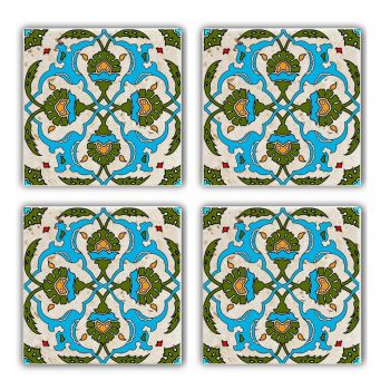 Set suporturi de pahare, Taylor, 366TYR1110, Piatra, 10 x 10 x 1 cm, 4 piese, Multicolor