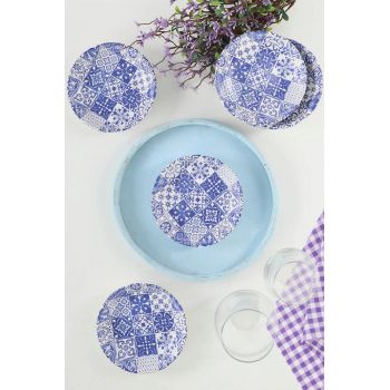 Set boluri pentru sos, Keramika, 275KRM1169, Ceramica, Alb/Albastru inchis