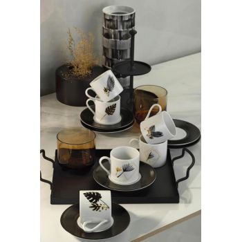 Set cesti de cafea, Beros, 973BRS1601, Portelan, 5 x 5 x 7 cm, 80 ml, 6 piese, Multicolor ieftin