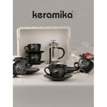 Set pentru ceai, Keramika, 275KRM1524, Ceramica, Negru mat ieftin