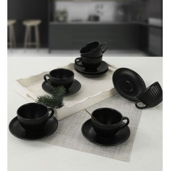 Set pentru ceai, Keramika, 275KRM1526, Ceramica, Negru mat ieftin