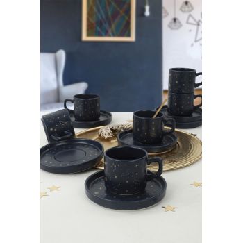 Set pentru ceai, Keramika, 275KRM1647, Ceramica, Bleumarin/Auriu
